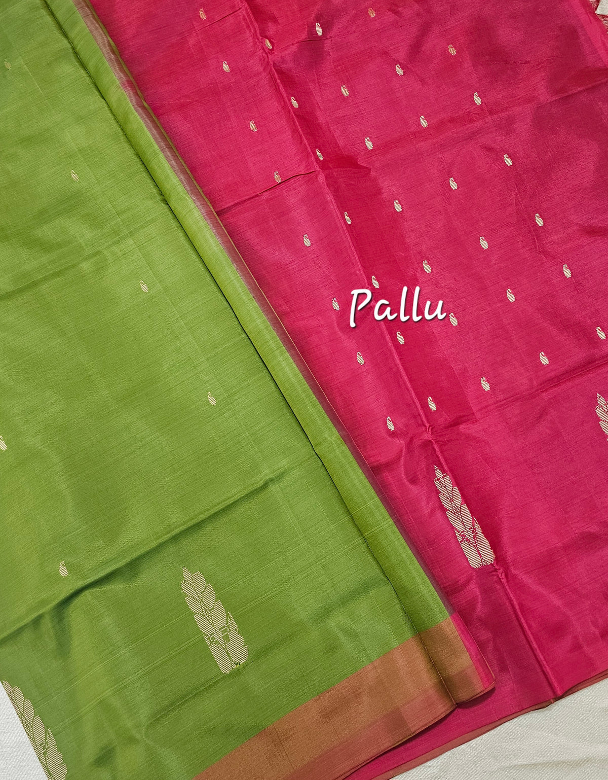 Chinnalampattu Saree - Green with Red