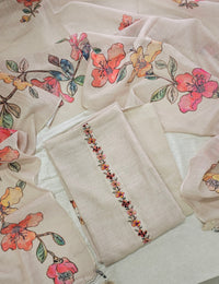 Linen Unstitched Salwar - Cream