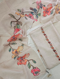 Linen Unstitched Salwar - Cream