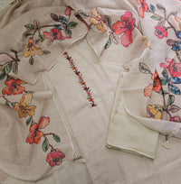 Linen Unstitched Salwar - Cream