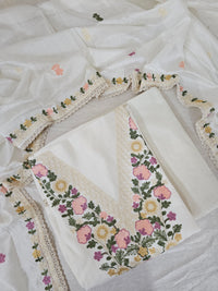 Soft Silk with Heavy Neck - Cream