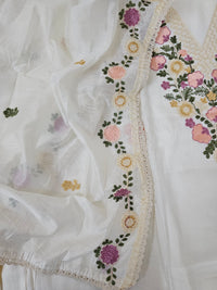 Soft Silk with Heavy Neck - Cream