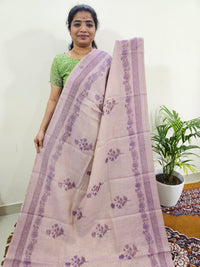 Linen Tissue with Digital Printed Sarees - Purple