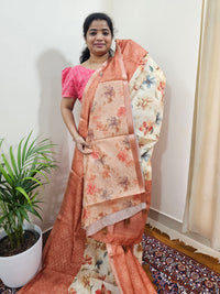 Soft Semi Tussar Zari Weaving  Border - Brown