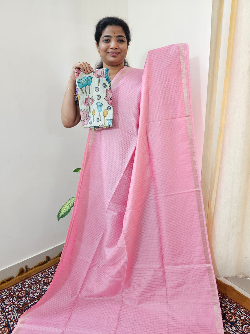 Pastel Bhagalpuri with Matching Blouse - Pink