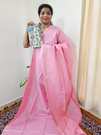 Pastel Bhagalpuri with Matching Blouse - Pink