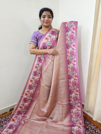 Designer Soft Santin with Digital Prints - Pink