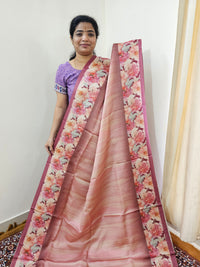 Designer Soft Santin with Digital Prints - Onion Pink