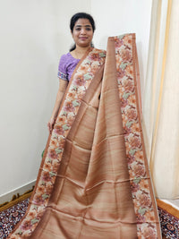 Designer Soft Santin with Digital Prints - Brown