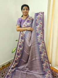 Designer Soft Santin with Digital Prints - Lavender