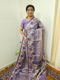 Designer Soft Santin with Digital Prints - Lavender