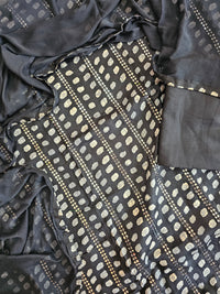 Soft Cotton Unstitched Salwar - Black