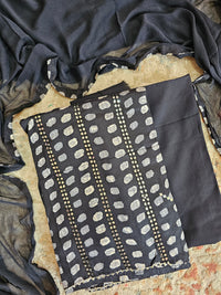 Soft Cotton Unstitched Salwar - Black