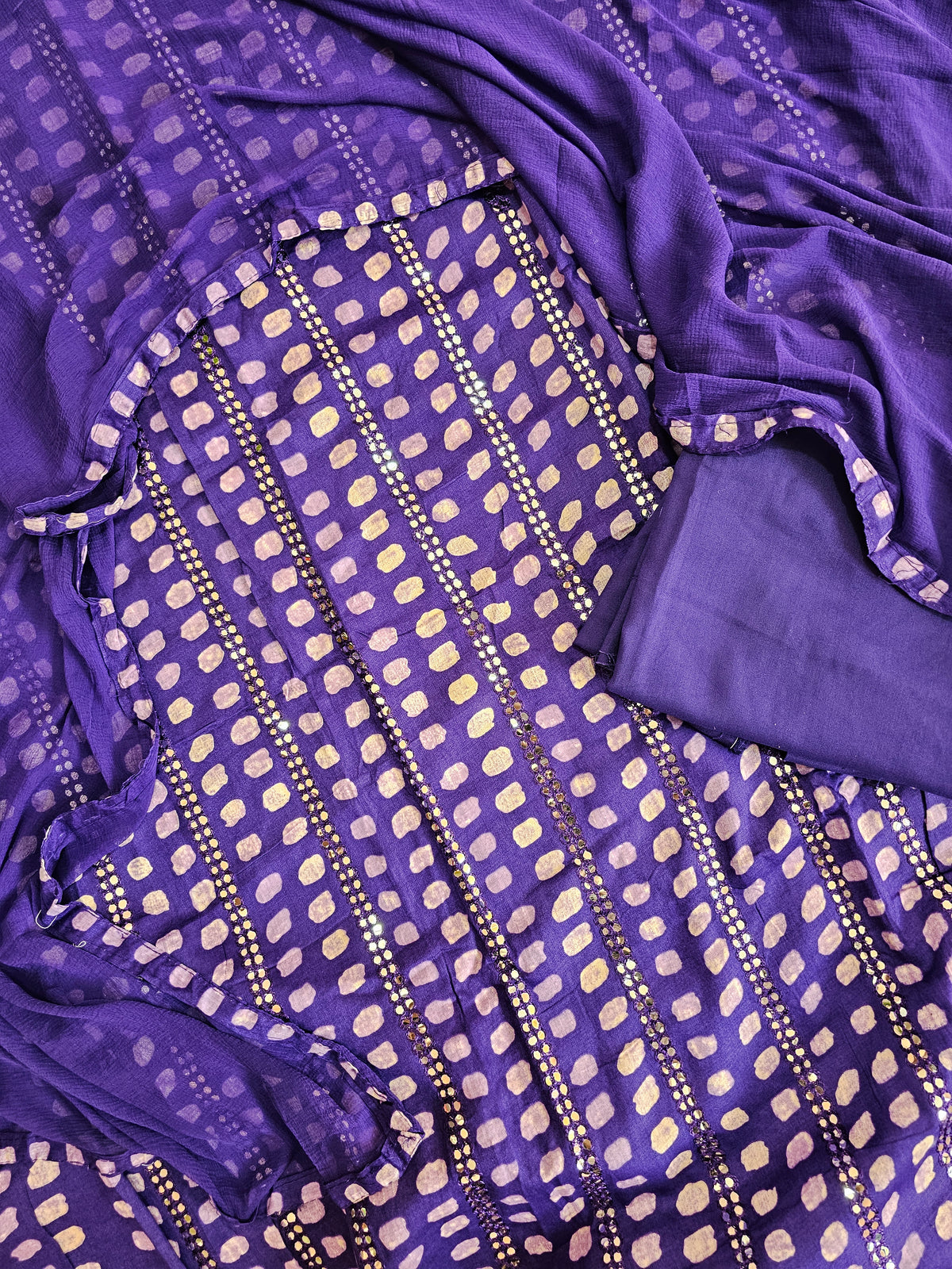Soft Cotton Unstitched Salwar - Purple