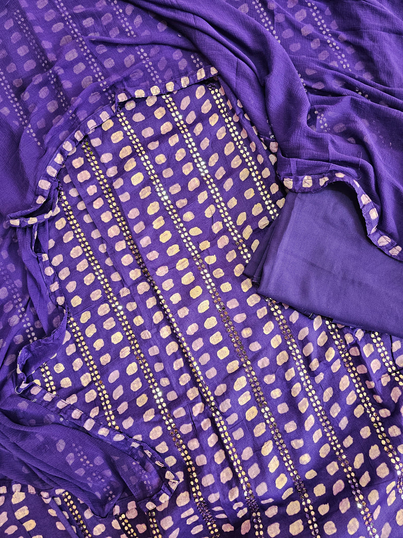 Soft Cotton Unstitched Salwar - Purple