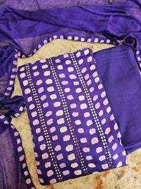 Soft Cotton Unstitched Salwar - Purple