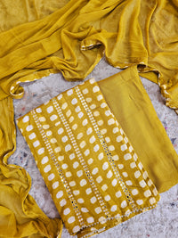 Soft Cotton Unstitched Salwar -  Mustard Yellow