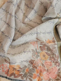Linen Tissue Unstitched Salwar - Grey
