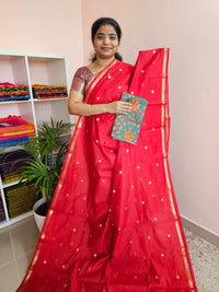 Semi Maheshwari Silk Cotton - Red