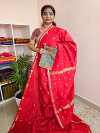 Semi Maheshwari Silk Cotton - Red