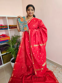 Semi Maheshwari Silk Cotton - Red