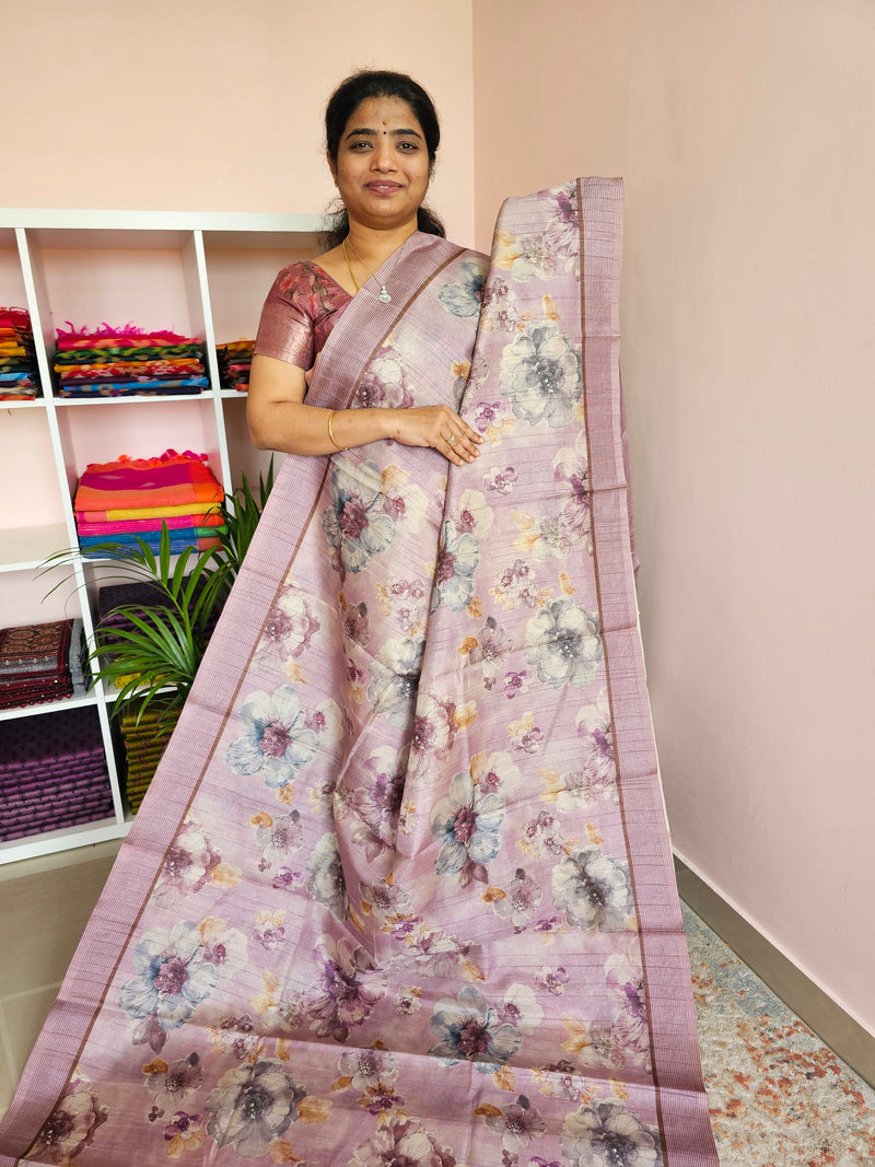 Casual Semi Tussar - Pink