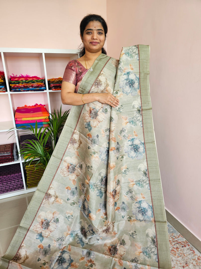 Casual Semi Tussar - Green