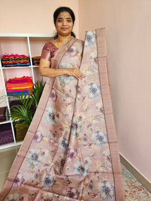 Casual Semi Tussar - Onion Pink