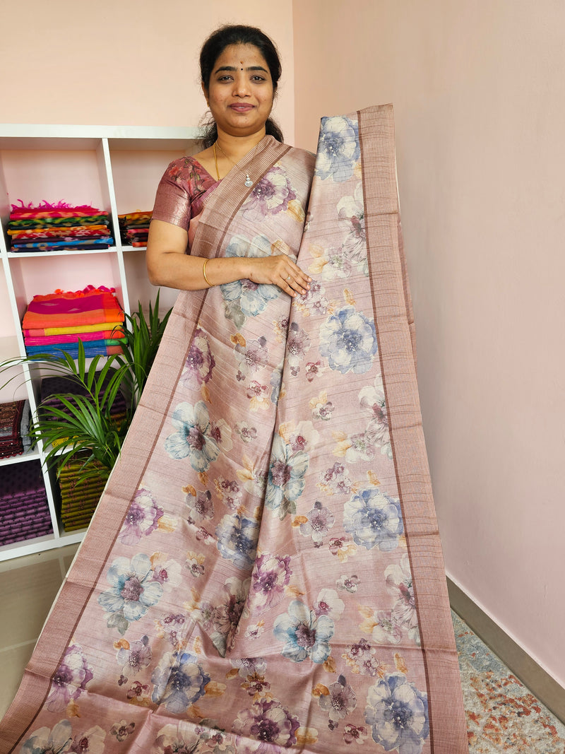 Casual Semi Tussar - Onion Pink