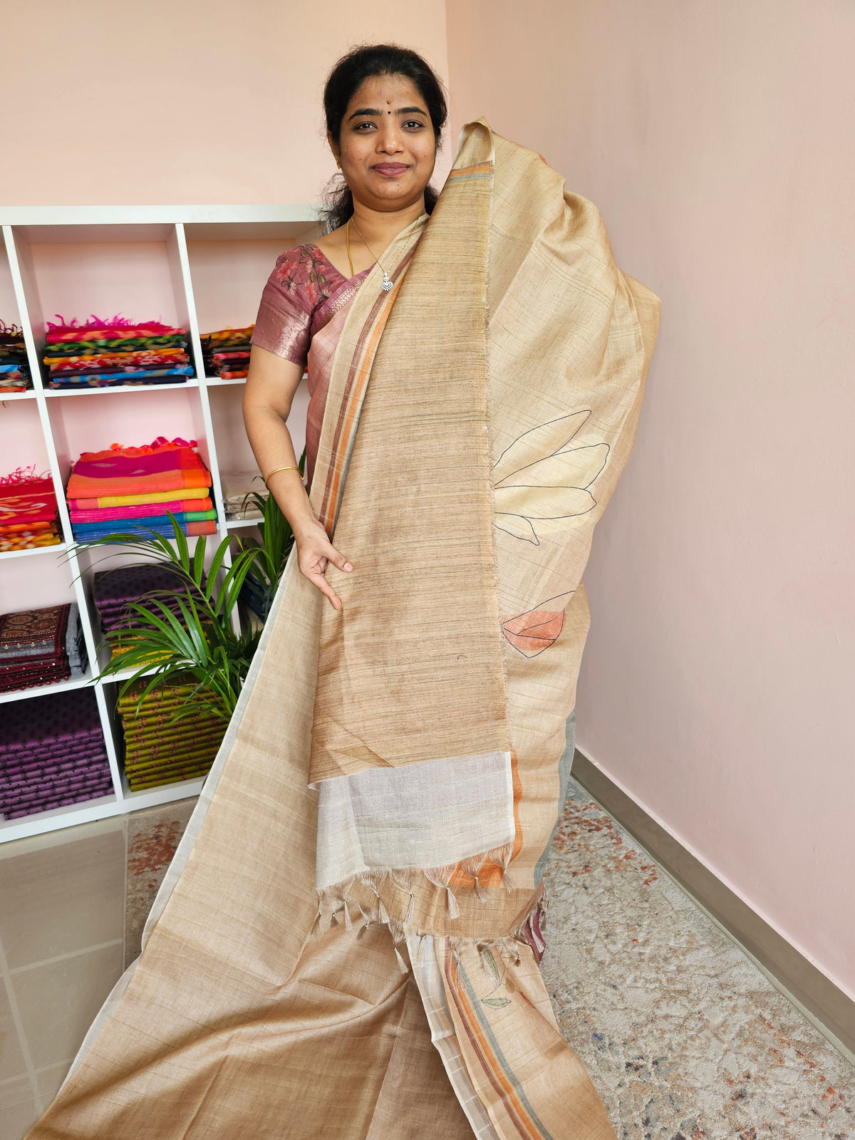 Casual Semi Tussar - Sandal