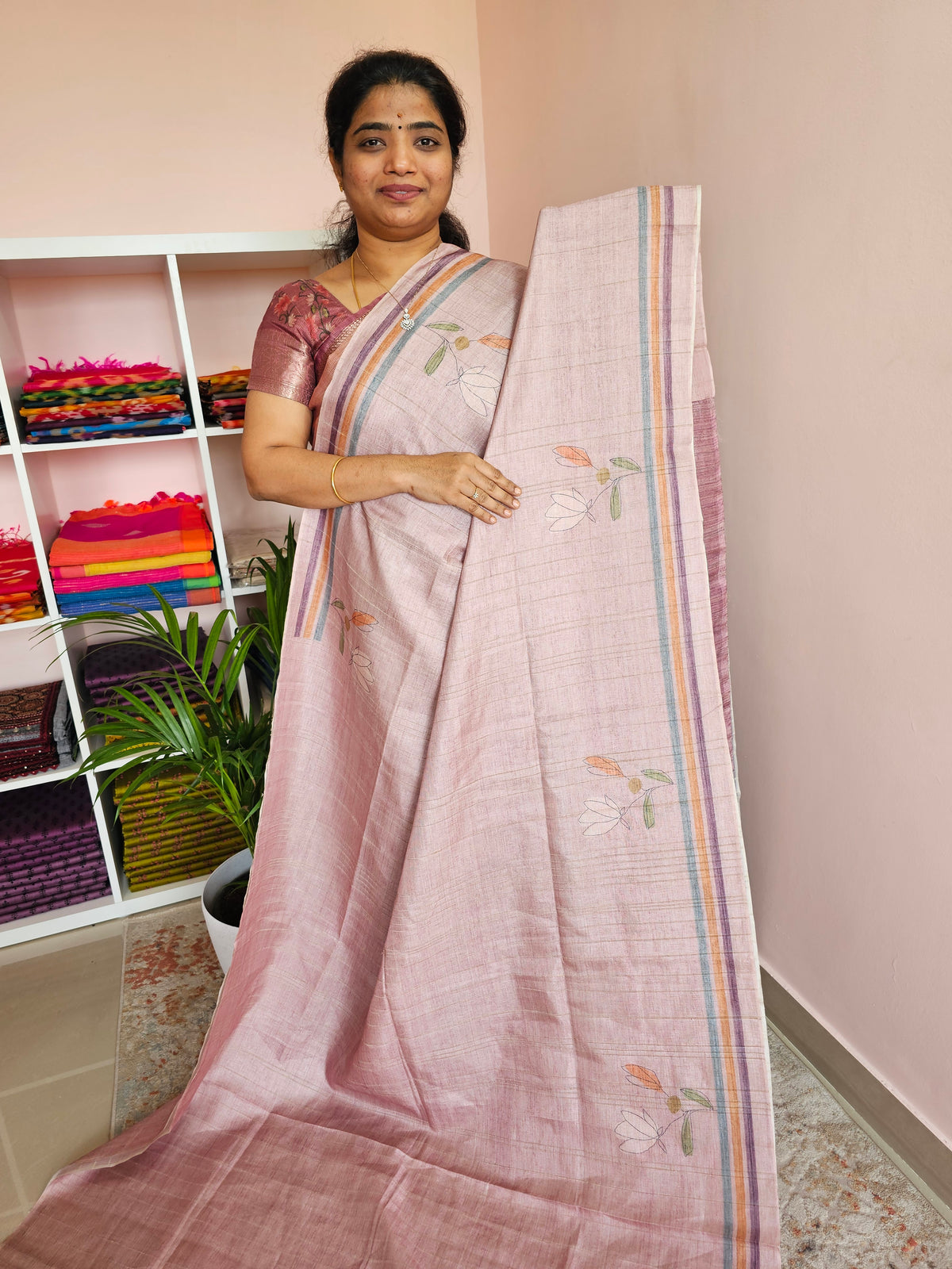 Casual Semi Tussar - Purple