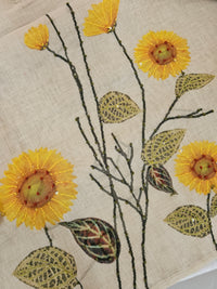 Linen Unstitched Salwar - Cream with yellow