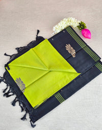 Green with Black Chinnalampattu Saree with Blouse