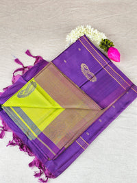 Green with Purple Chinnalampattu Saree with Blouse