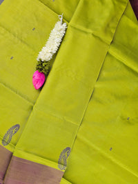 Green with Purple Chinnalampattu Saree with Blouse