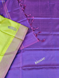 Green with Purple Chinnalampattu Saree with Blouse