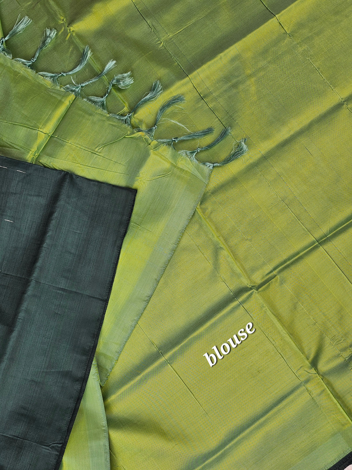 Dark Green with Light Green Chinnalampattu Saree with Blouse