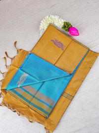 Blue with Brown Chinnalampattu Saree with Blouse