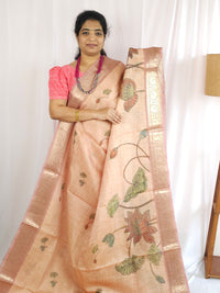 Soft Semi Tussar Kota Weaving  - Onion Pink