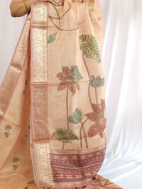 Soft Semi Tussar Kota Weaving  - Onion Pink