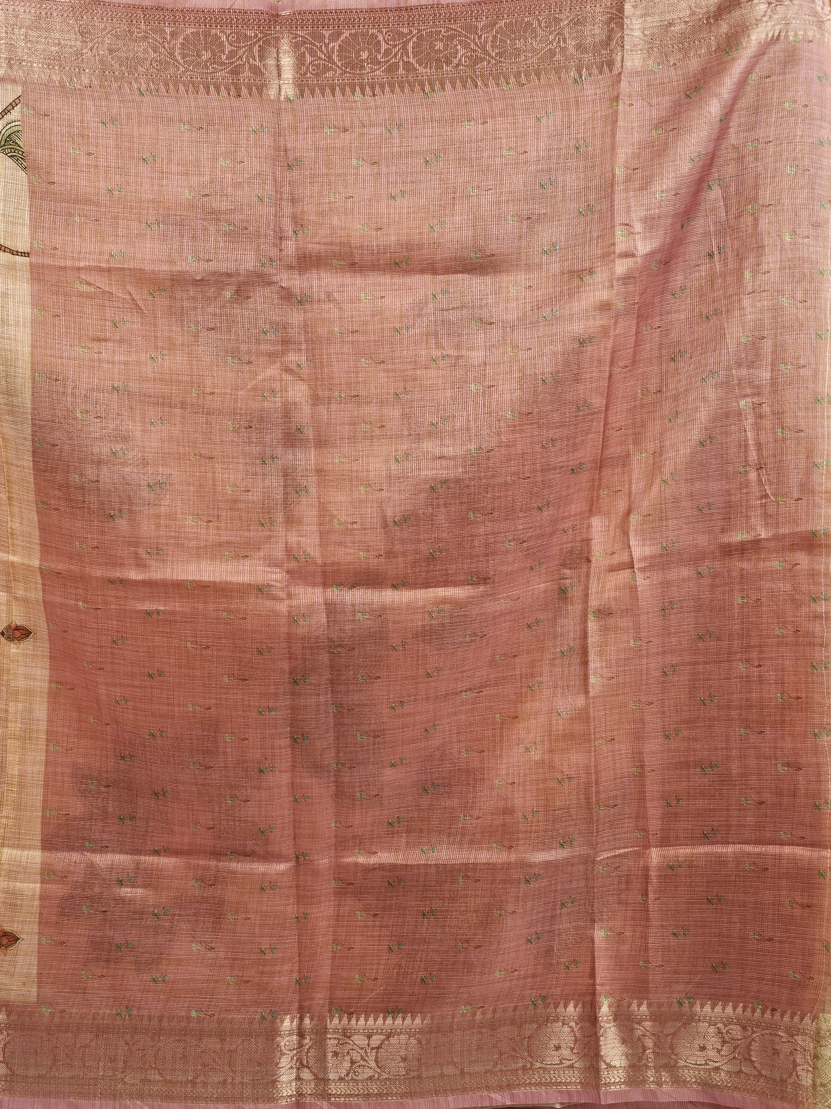 Soft Semi Tussar Kota Weaving  - Onion Pink