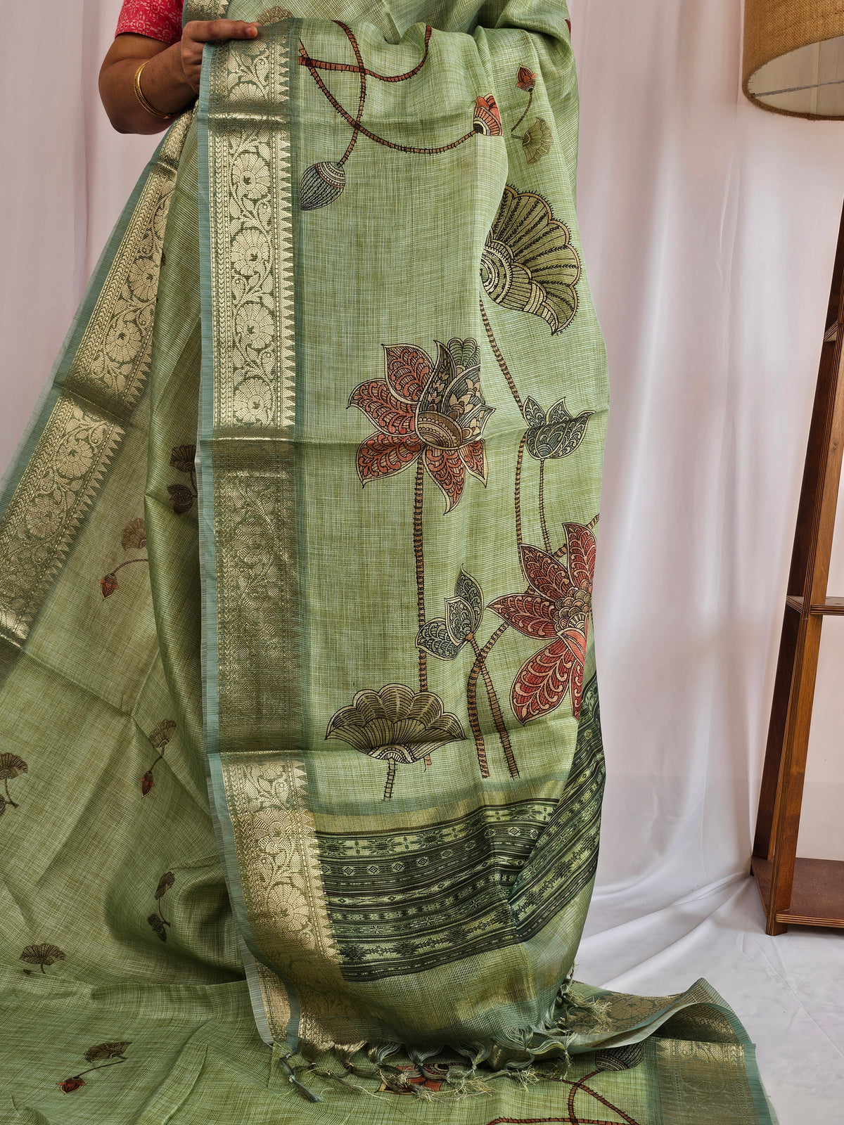 Soft Semi Tussar Kota Weaving  - Green