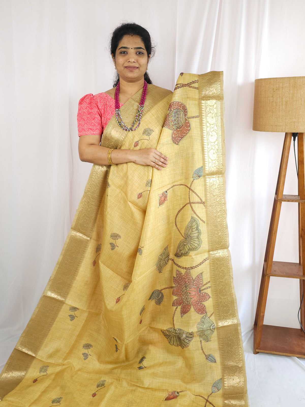 Soft Semi Tussar Kota Weaving  - Mustard Yellow