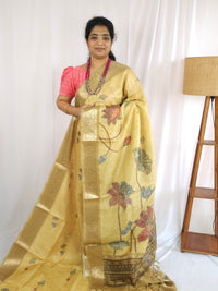 Soft Semi Tussar Kota Weaving  - Mustard Yellow