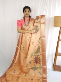 Soft Semi Tussar Kota Weaving  - Orange