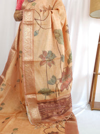 Soft Semi Tussar Kota Weaving  - Orange