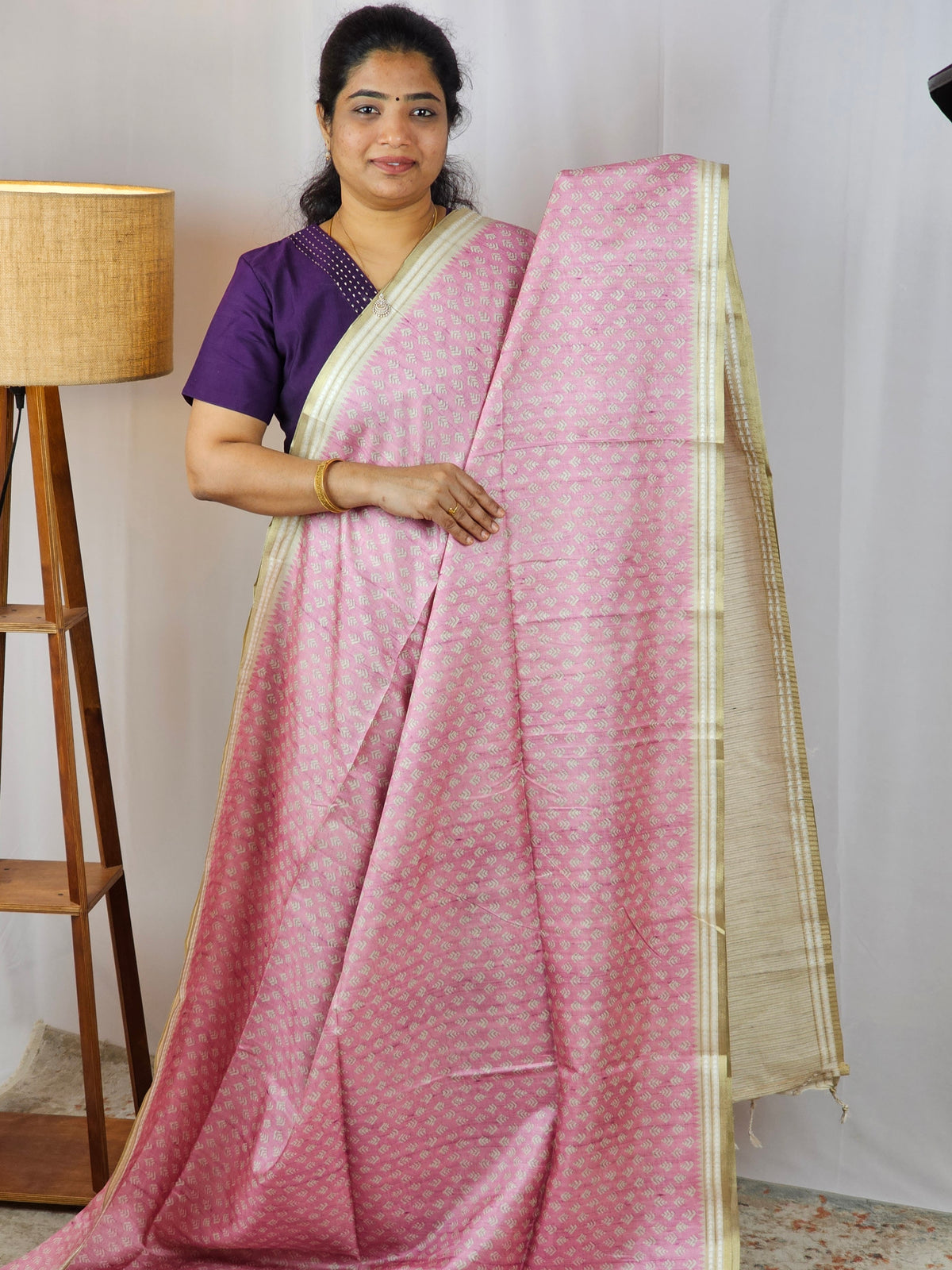 Premium Tussar Sarees - Pink