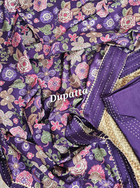 Soft Silk Unstitched Salwar - Purple