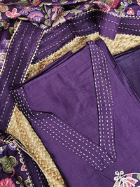 Soft Silk Unstitched Salwar - Purple