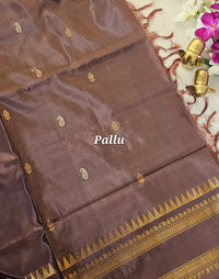 Mango Yellow with Brown Chinnalampattu Saree with Blouse